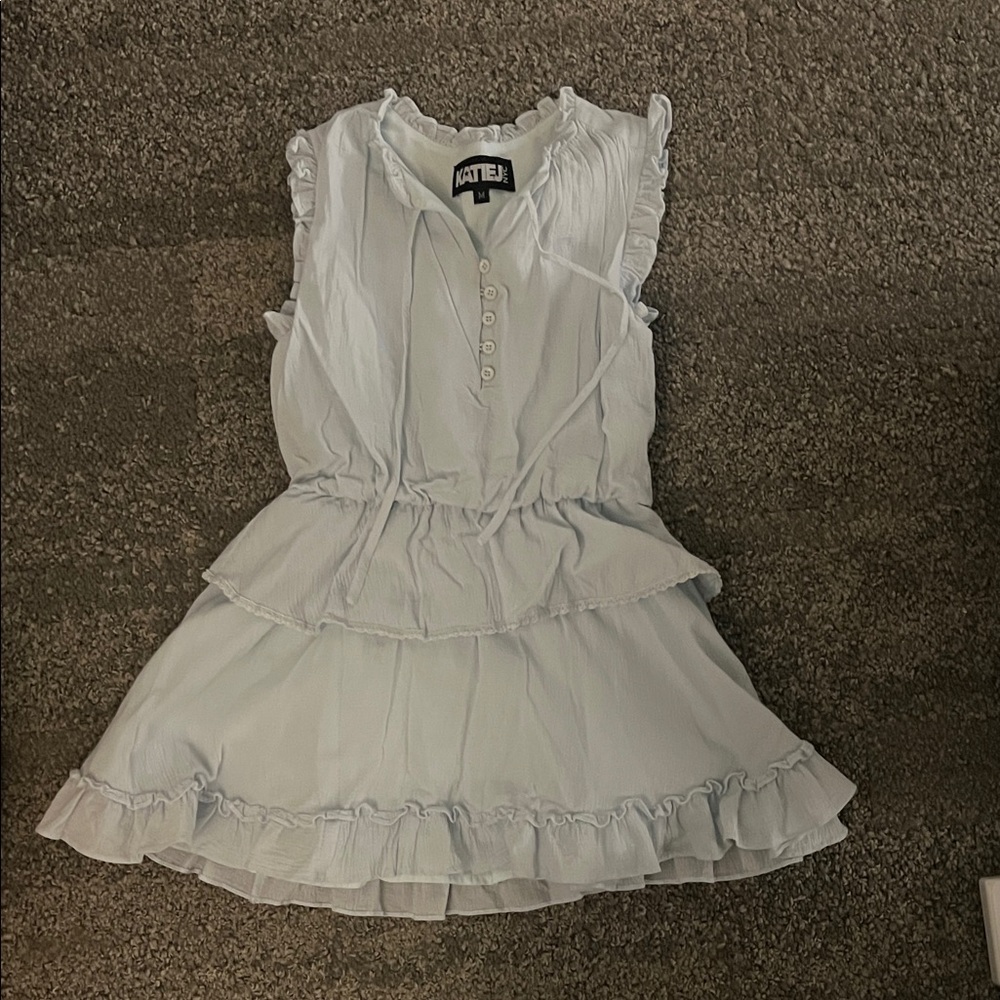 Katie J NYC Sky Blue Ruffle Dress